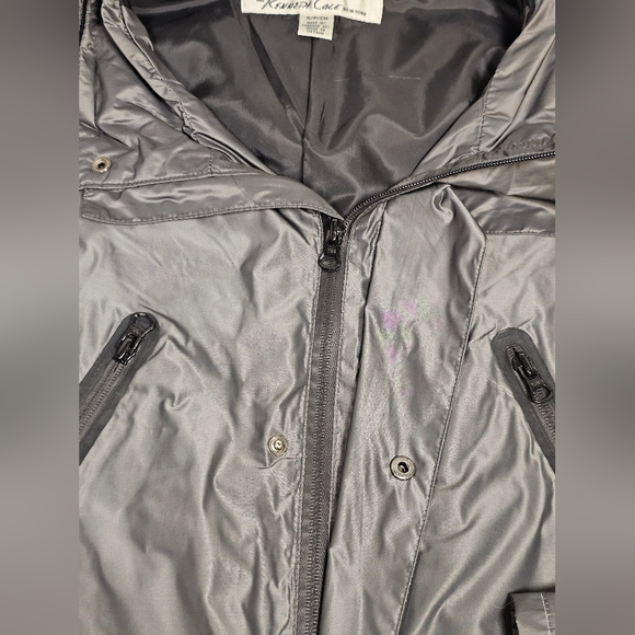 Kenneth Cole hooded lightweight parka jacket in dark silver. Men's Sm. EUC - Picture 10 of 13